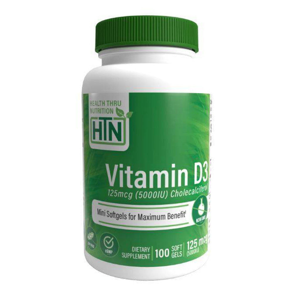 Health Thru Nutrition Vitamin D3 125 Mcg 5000 Iu Mini Soft Gel, 100 Ea